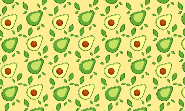 Vector patrón sin costuras vectorial con aguacate