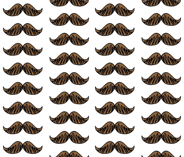 Patrón sin costuras vectorial de bigote de color