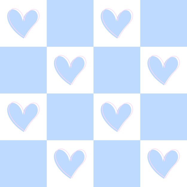 Patrón sin costuras vectorial con corazones azules Patrón del día de San Valentín