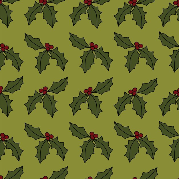 Patrón sin costuras vectorial con elementos de estilo de dibujos animados retro de Navidad y Año Nuevo