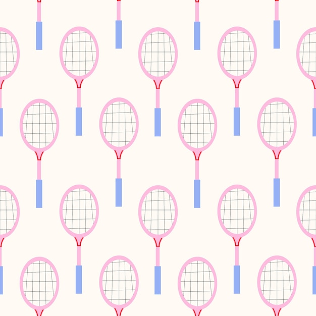 Vector patrón sin costuras vectorial de garabateo de tenis en fondo beige