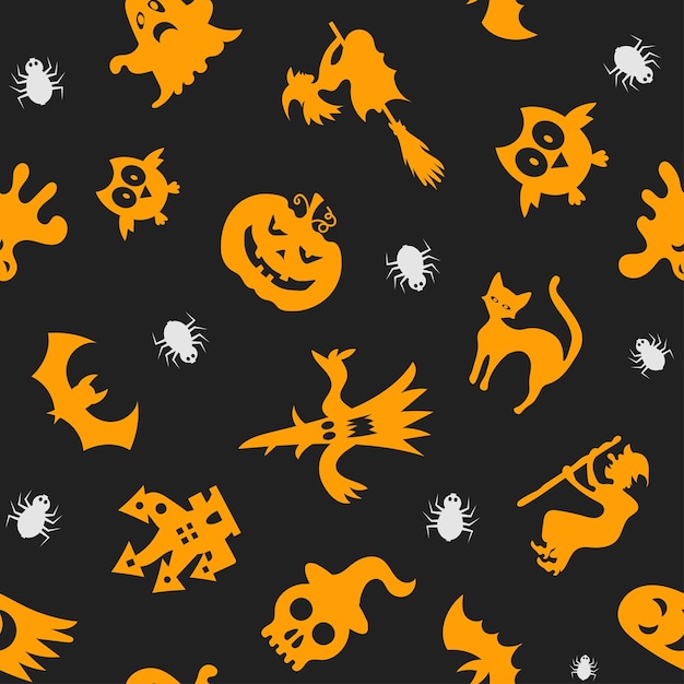 Patrón sin costuras vectorial de halloween