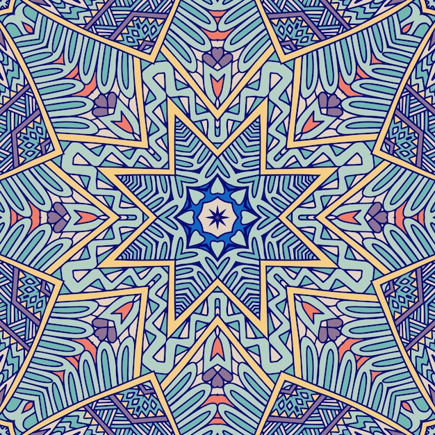 Patrón sin costuras vectorial Impresión de colores naturales tribales étnicos