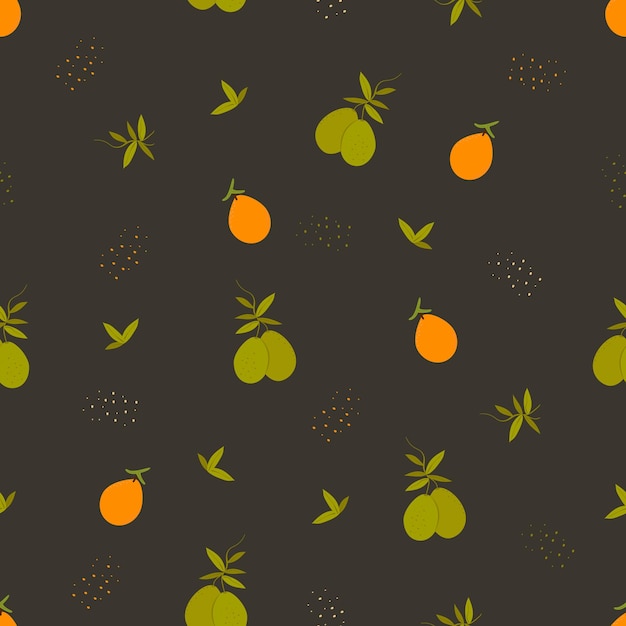 Vector patrón sin costuras vectorial con mango aguacate plantilla para embalaje de papel tapiz textil tarjeta web de portada