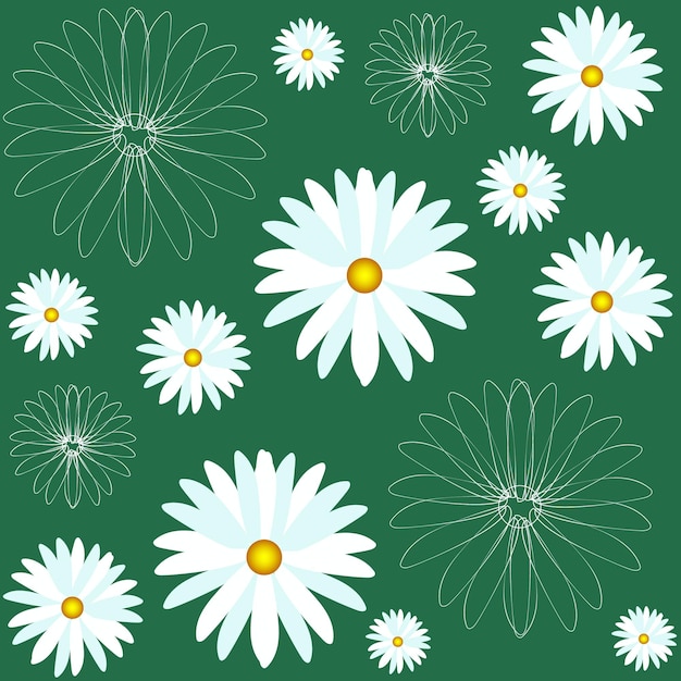 Patrón sin costuras vectorial con margaritas