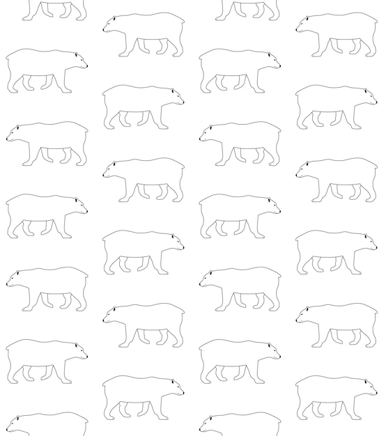 Patrón sin costuras vectorial de oso pardo plano