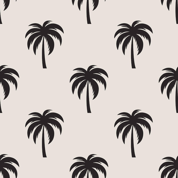 Patrón sin costuras vectorial con palmeras plantilla de diseño de palmeras impresión siluetas de palmeras