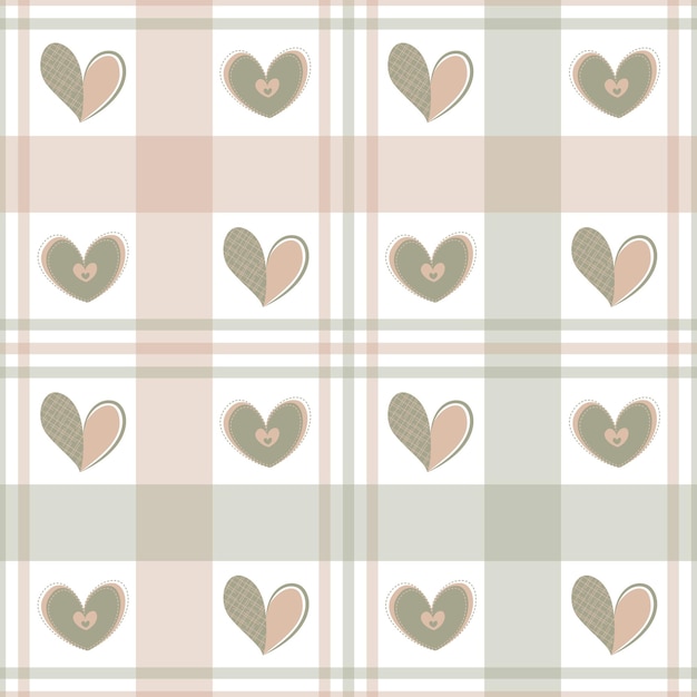 Patrón sin costuras vectorial pastel con corazones Patrón del día de San Valentín