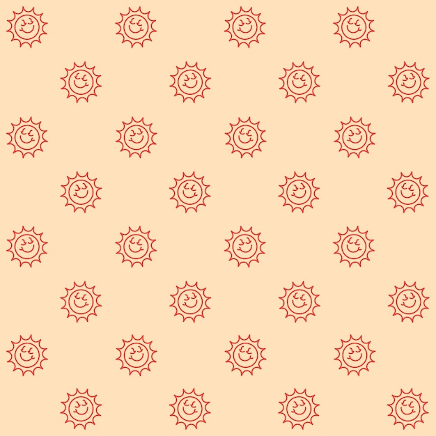 El patrón sin costuras vectorial del personaje de Cute Smiling Sun