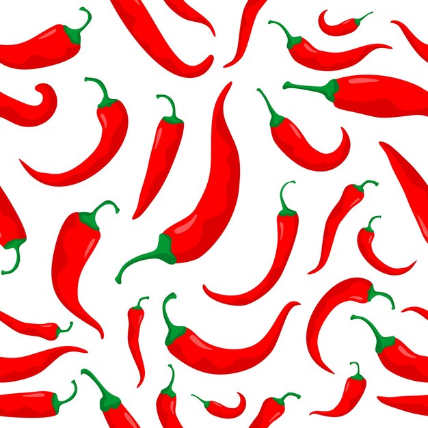 patrón sin costuras vectorial con pimienta roja