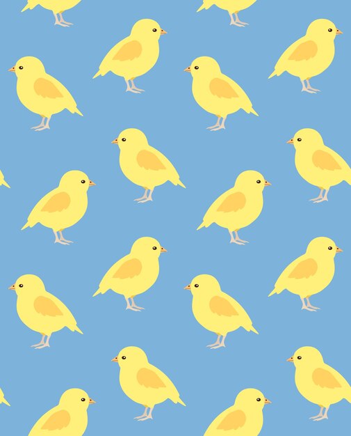 Patrón sin costuras vectorial de pollito de pollo plano