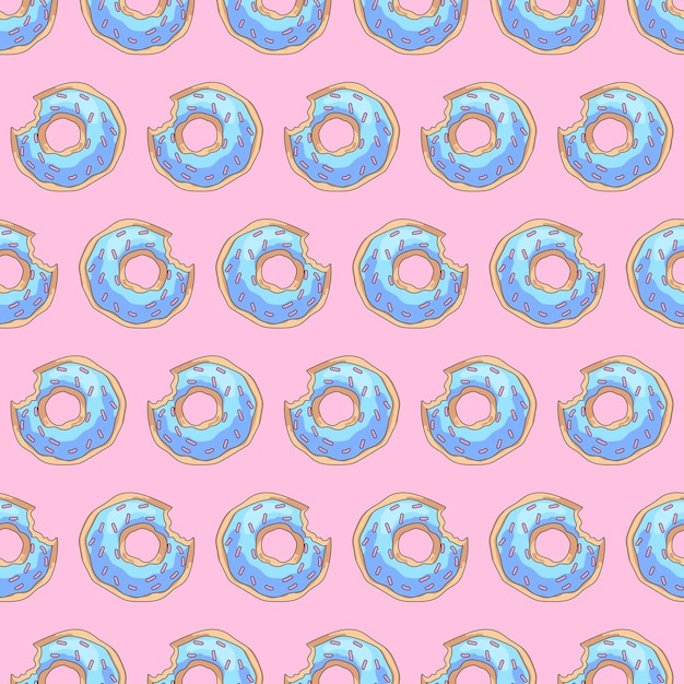 Patrón sin costuras vectorial con rosquillas Patrón dibujado a mano editable Imágenes perfectas para la tela