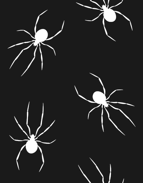 Patrón sin costuras vectorial de la silueta de la araña