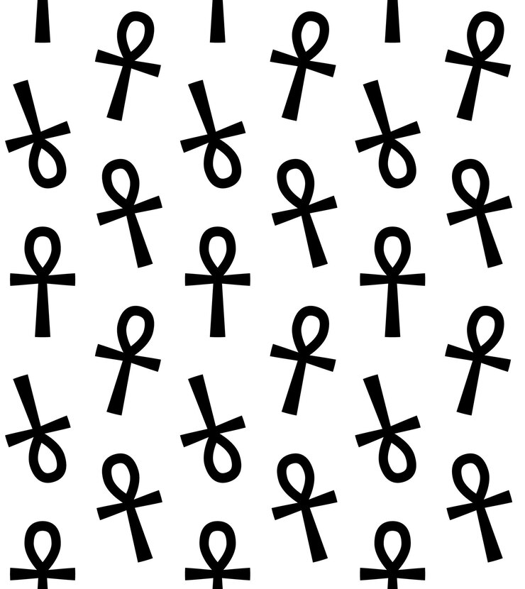 Vector patrón sin costuras vectorial del símbolo de la cruz plana de egipto