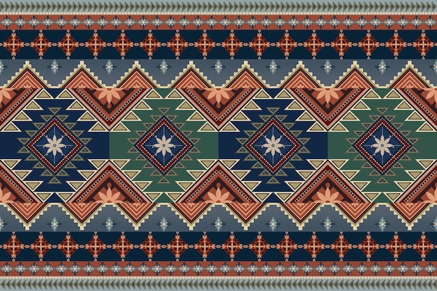 Patrón sin costuras vectorial tribal navajo Ornamento nativo americano Estilo de decoración étnico del suroeste