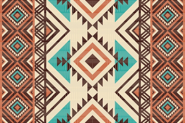 Patrón sin costuras vectorial tribal navajo Ornamento nativo americano Estilo de decoración étnico del suroeste