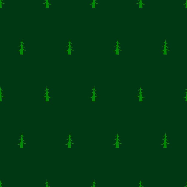 Patrón sin costuras vectorial verde con pequeños árboles de Navidad.