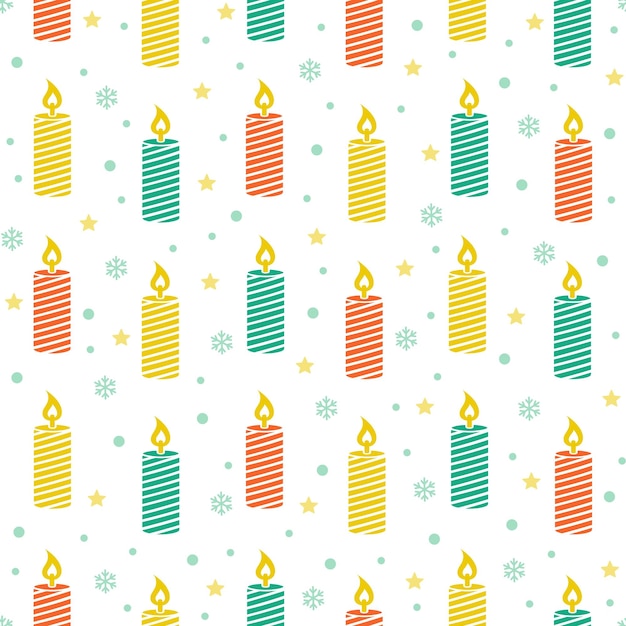 Patrón sin costuras con velas de Navidad Fondo festivo