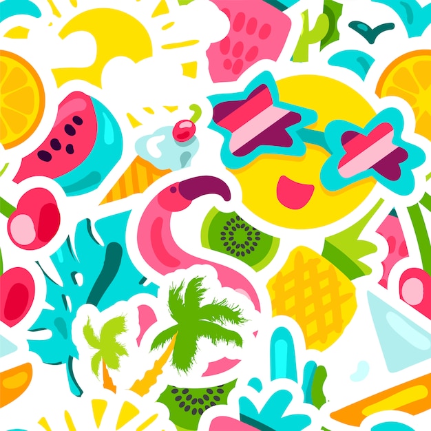 Patrón sin costuras de verano tropical vectorial