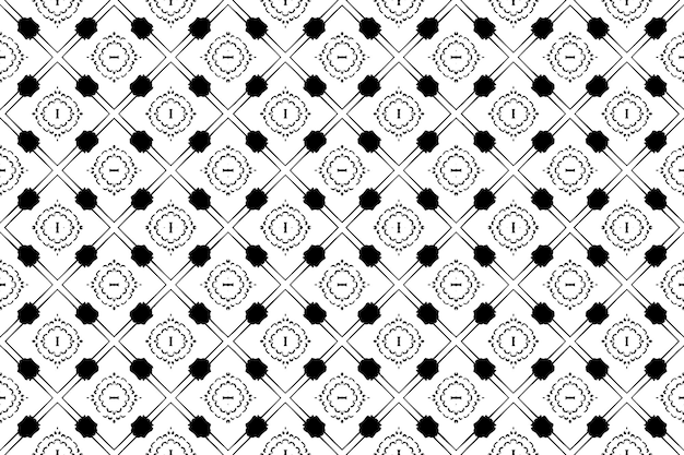 Un patrón sin costurasgeometric tribalgeometric batik ikataztecblack and white seamless pattern