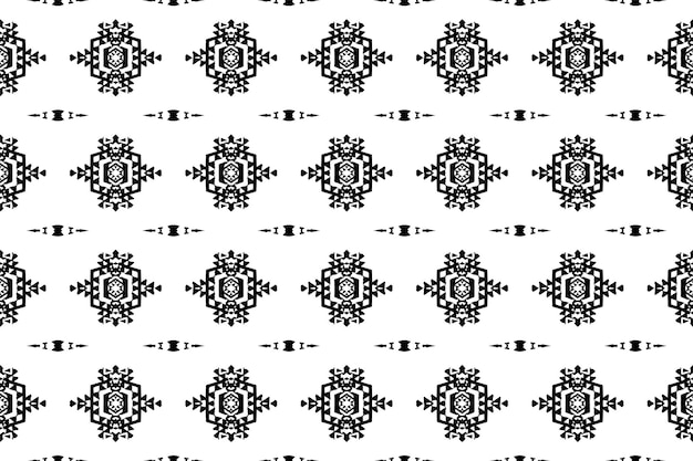 Un patrón sin costurasgeometric tribalgeometric batik ikataztecblack and white seamless pattern
