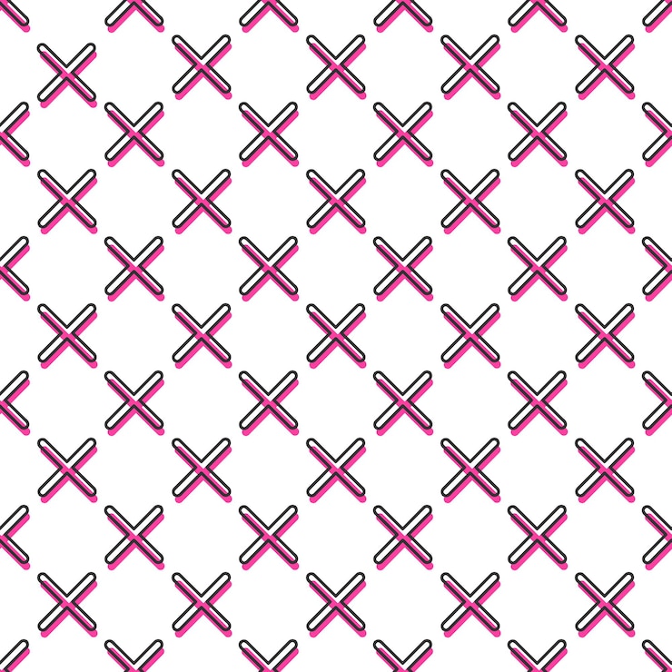 Vector patrón de cruces, fondo geométrico abstracto en estilo retro de los años 80, 90. ilustración geométrica colorida