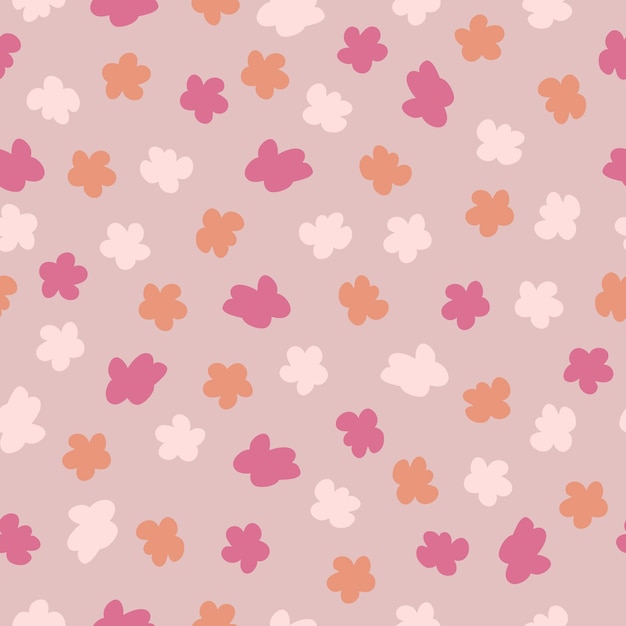 Patrón cuadrado abstracto sin costuras con flores en el estilo de los años 70 para papel de regalo de papelería textil
