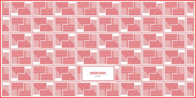 patrón cuadrado aleatorio con color rojo pastel dominante
