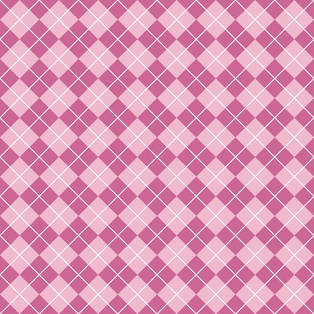 Patrón cuadrado de Argyle transparente rosa simple