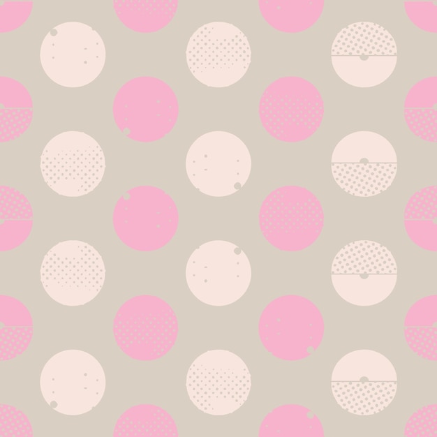 Patrón cuadrado sin costuras con diferentes círculos de textura Formas vectoriales Diseño de ilustraciones de fondo