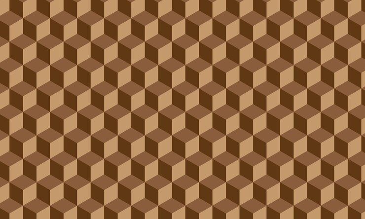 Vector un patrón de cuadrados con formas geométricas que son marrones y blancas