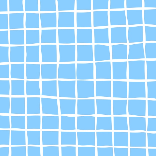Patrón de cuadrícula azul dibujado a mano para el fondo, dibujo beige a cuadros, fondo cuadrado con textura, arte de línea a mano libre, contorno de cuadrícula vectorial, impresión grunge.