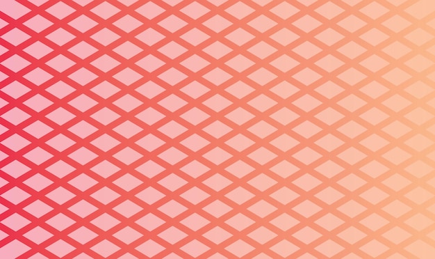 Patrón de cuadrícula diagonal con un gradiente de rojo y naranja Ilustración vectorial