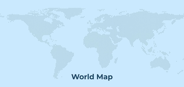 Patrón de cuadros de fondo del mapa del mundo vectorial