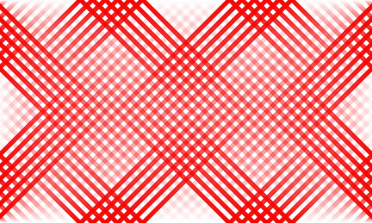 Vector patrón de cuadros rojos con líneas diagonales