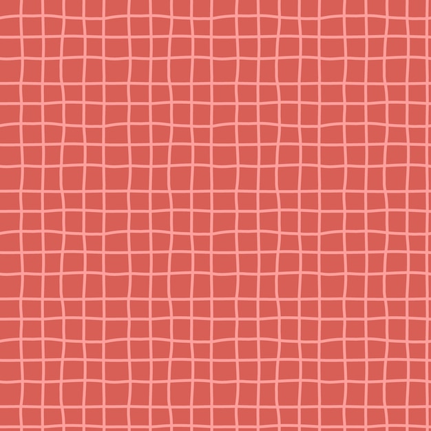 Patrón de cuadros de rubor rasberry sin costuras de líneas irregulares dibujadas a mano Diseño de superficie minimalista para la decoración del hogar