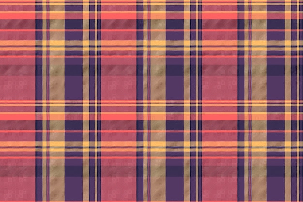 Patrón de cuadros de tela textil de textura con un vector de tartán de fondo transparente en colores violeta y rojo