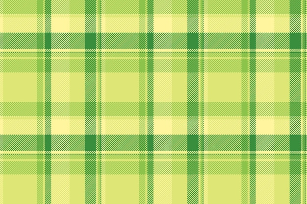 Patrón de cuadros textiles de vector transparente de tela con una textura de fondo de tartán a cuadros en color lima