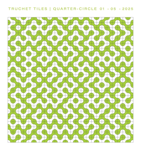 Patrón de cuarto de círculo de azulejos de Truchet - Diseño geométrico verde