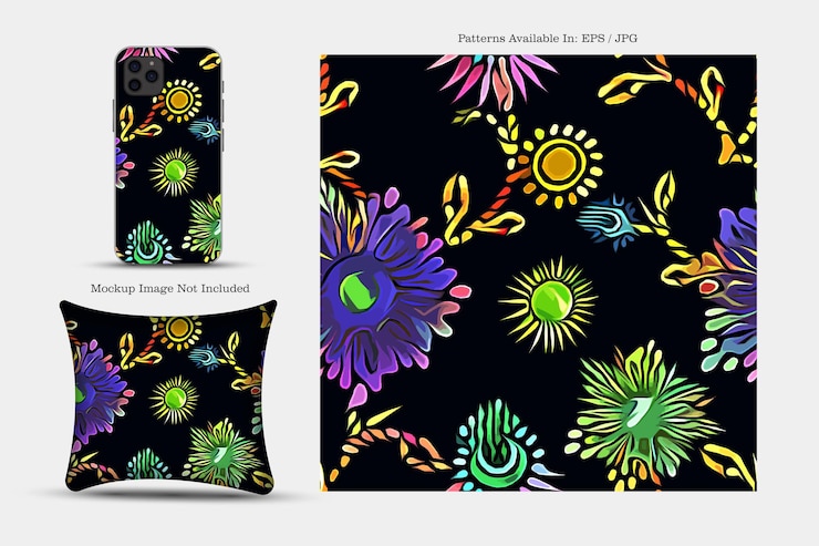 Vector patrón de cubierta vectorial imprimible teléfono papel textil y textura de ilustración de papel tapiz