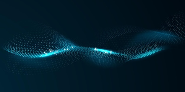 patrón de curva de onda de partículas de flujo de punto concepto de tecnología ilustraciones modernas