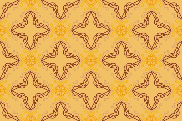 Patrón de Damasco vectorial oriental Cerámica de Talavera Azulejos Portugal Adorno turco Azulejo marroquí