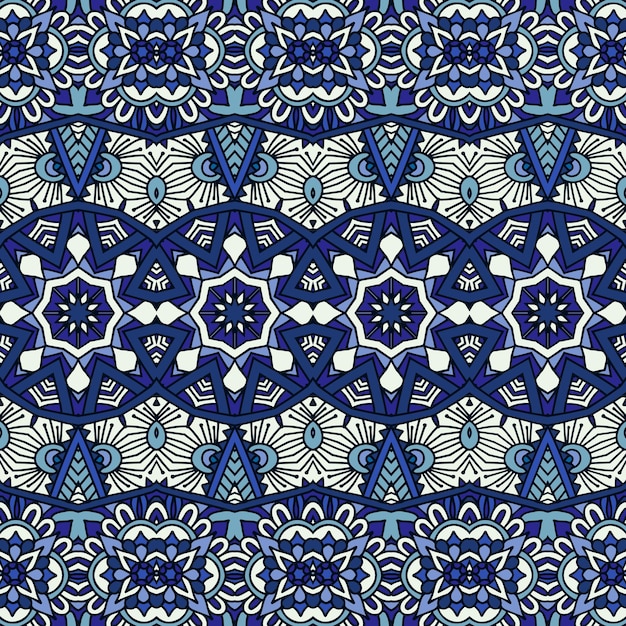 Patrón de decoración sin costuras azul diseño vintage Vector de fondo de clipart
