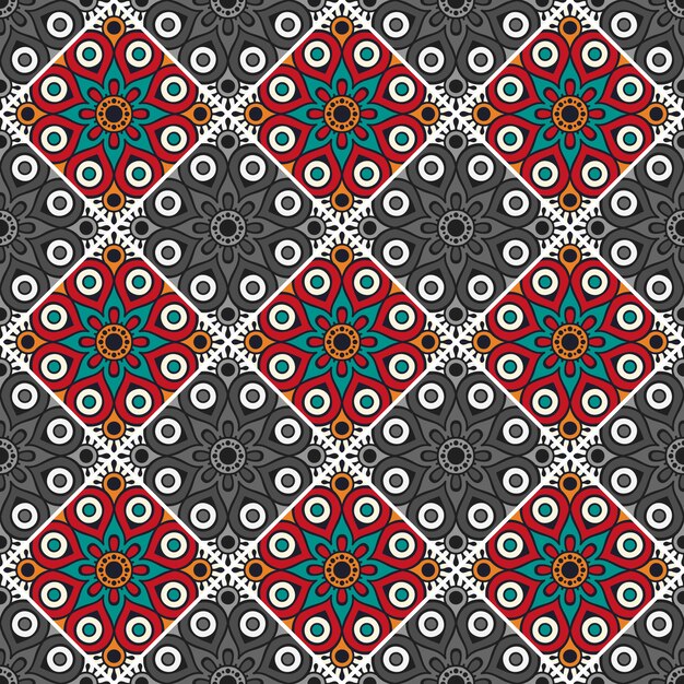 Patrón decorativo de azulejos geométricos