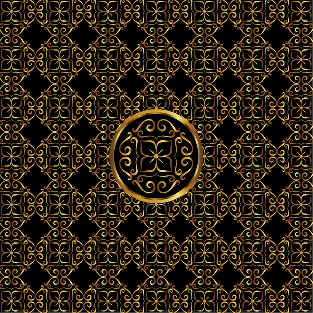 Patrón decorativo floral dorado