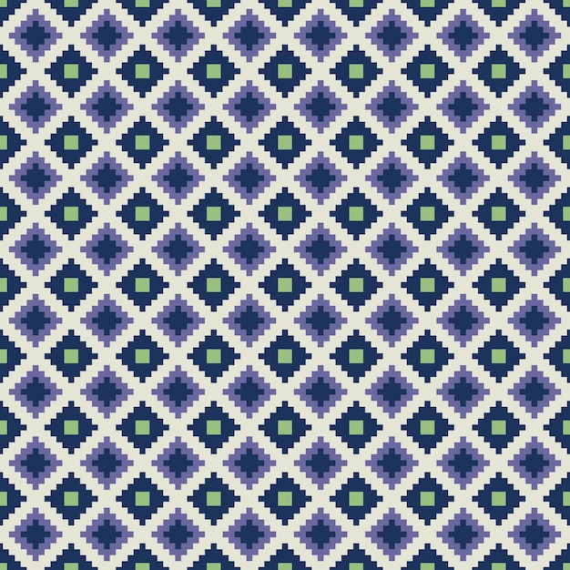Patrón de diamante geométrico en colores azul verde y crema