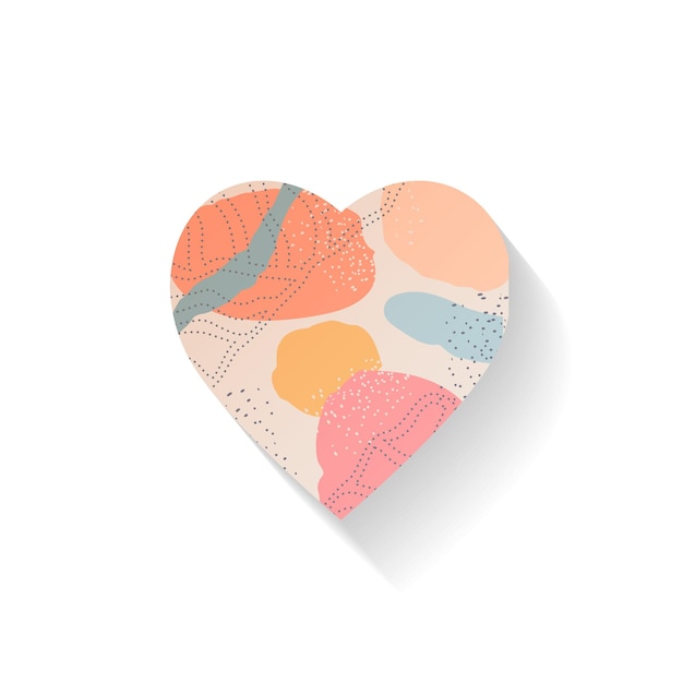 Patrón dibujado a mano abstracto en forma de corazón Un elemento de diseño