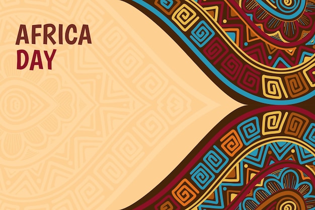 Patrón dibujado a mano Fondo del día de África