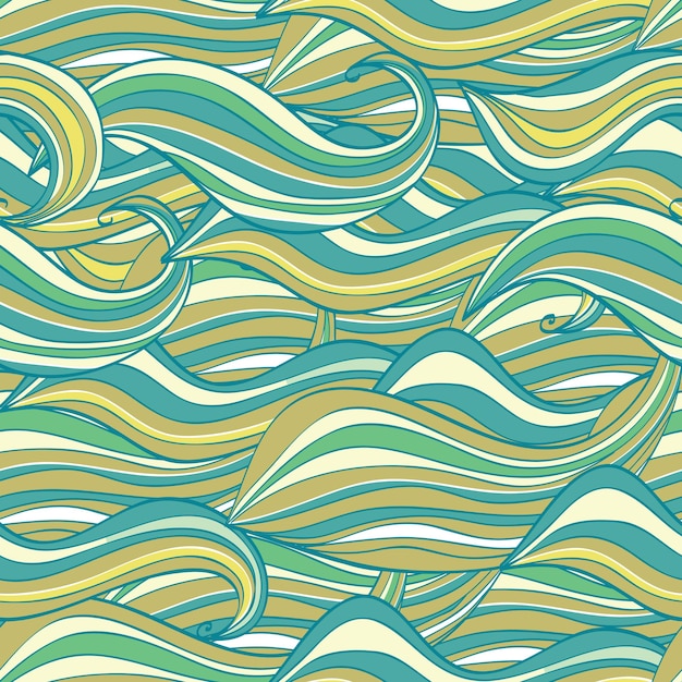Patrón dibujado a mano de onda transparente, fondo de ondas. Se puede utilizar para papel tapiz, rellenos de patrón, fondo de página web, texturas superficiales