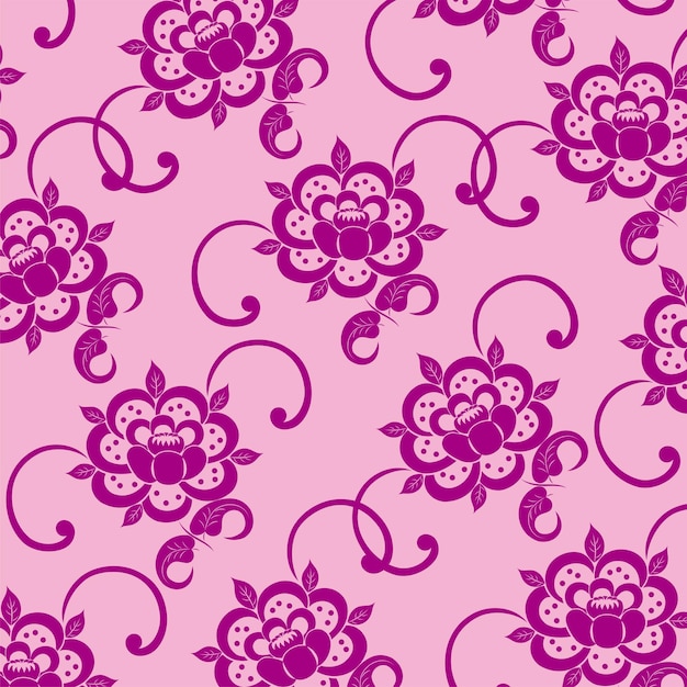 Patrón de dibujo lineal de flores